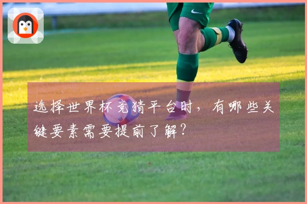 选择世界杯竞猜平台时，有哪些关键要素需要提前了解？